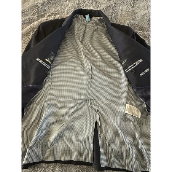 Banana Republic Navy Slim Fit 2 Button Birdseye Marzotto Italian Fabric 42 R/S - Picture 5 of 15